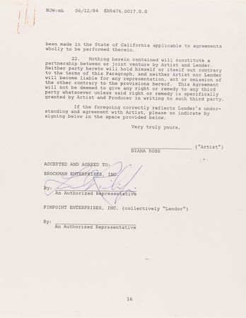 Lot #7354 Michael Jackson: We Are the World Signed Document Archive (11), with Jackson 5, Lionel Richie, Steve Perry, and Others - Image 5