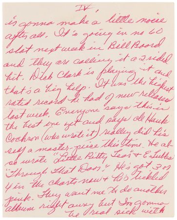 Lot #7214 Patsy Cline Autograph Letter Signed on Her New Record and Touring with Johnny Cash, George Jones, Carl Perkins: 