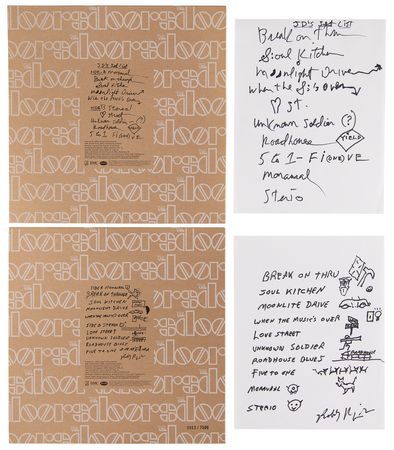 Lot #7477 The Doors: Krieger and Densmore Handwritten Track Lists - Image 1