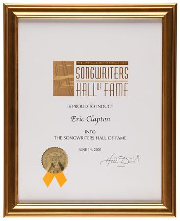 Lot #7478 Eric Clapton's Songwriters Hall of Fame