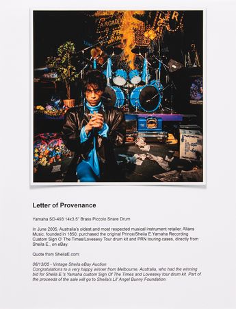 Lot #7487 Prince and Sheila E. Stage-Used Golden Snare Drum from the 1987-1988 Sign o' the Times and Lovesexy Tours - Image 10