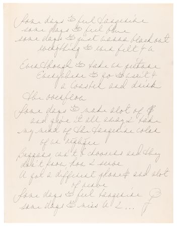 Lot #7488 Prince Handwritten Poem - 'Tangerine' - Image 1