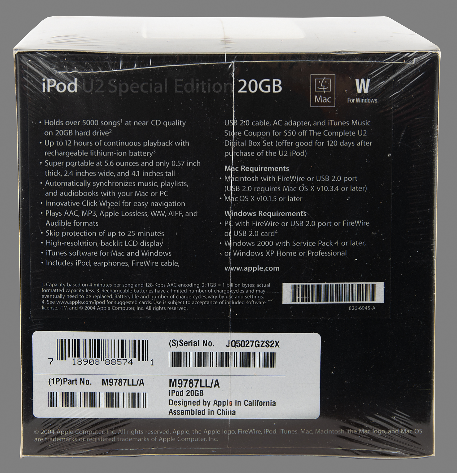 Apple iPod U2 Special Edition (2004, Sealed - 20GB) | RR Auction