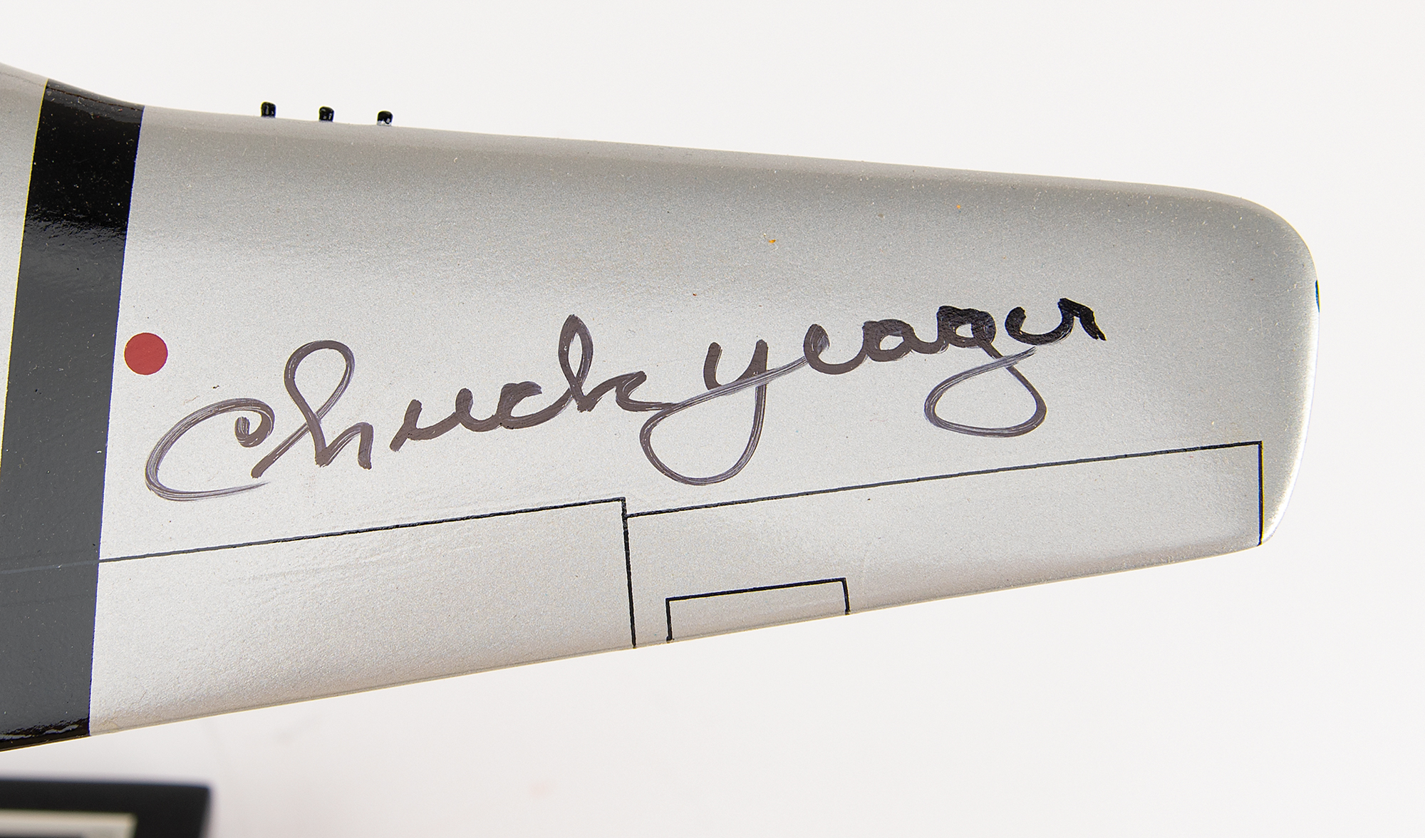 Chuck Yeager Signed 'Glamorous Glen III' P-51 Mustang Model |