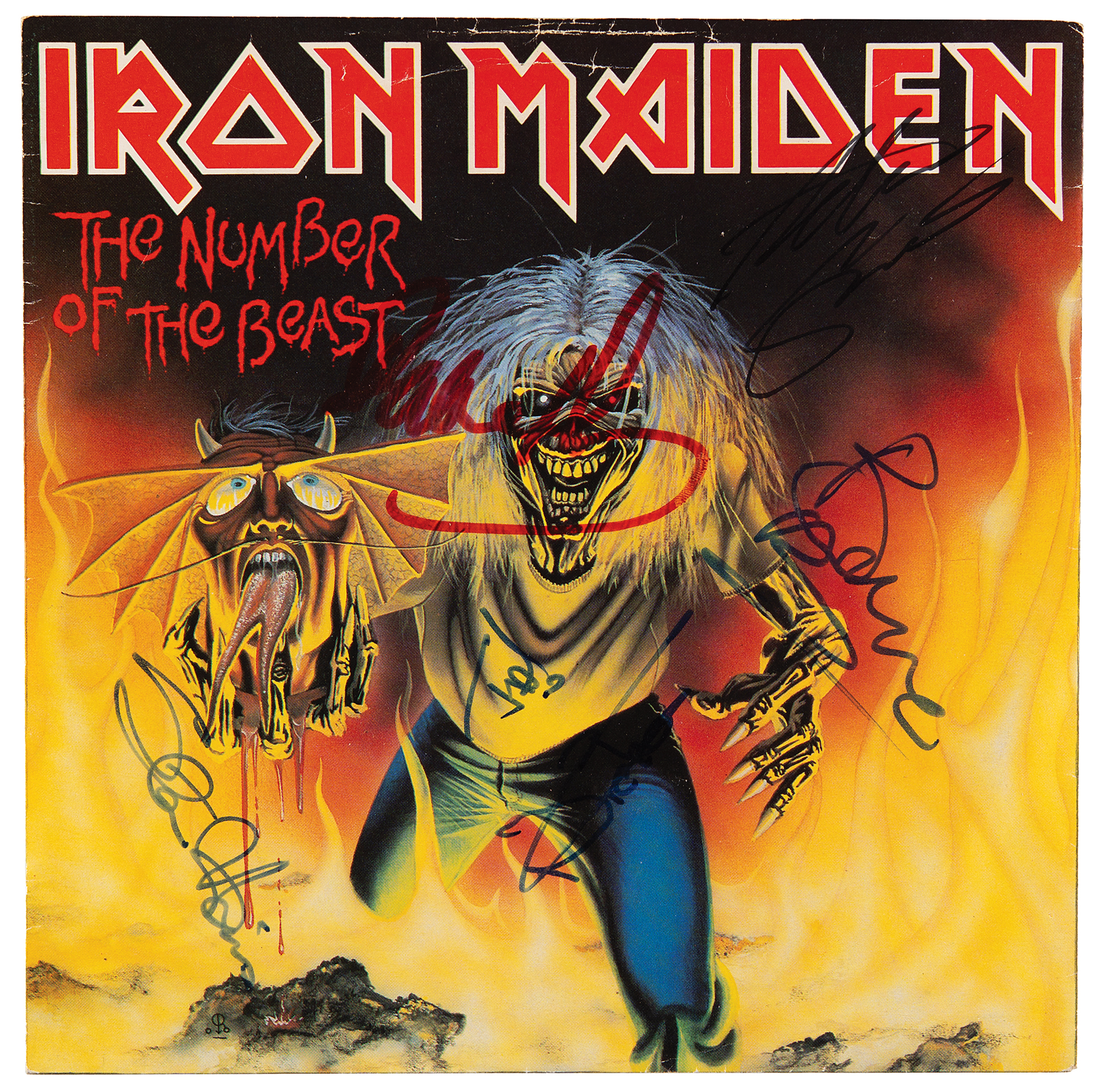 Iron Maiden Signed 45 RPM Single Record - 'The Number of the Beast' |