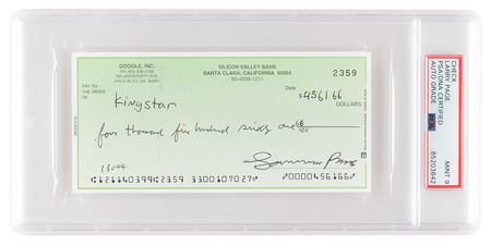 Lot #154 Google: Larry Page Signed Check to King