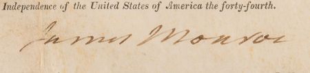 Lot #94 James Monroe Document Signed as President - Image 2