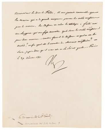 Lot #297 Napoleon Letter Signed, Requesting Tools