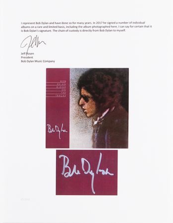 Lot #466 Bob Dylan Signed Album - Blood on the Tracks - Image 3