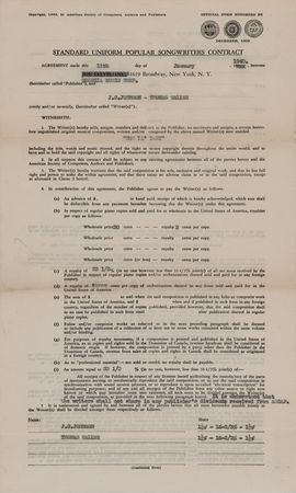 Lot #503 Fats Waller Document Signed - Image 2