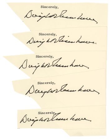 Lot #50 Dwight D. Eisenhower (5) Signatures
