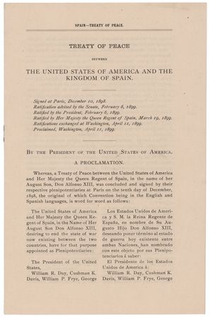 Lot #16 President William McKinley Ratifies the Treaty of Peace Between the United States and Spain - Image 2