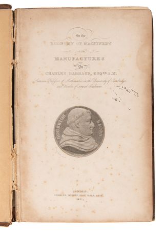 Lot #189 Charles Babbage: On the Economy of Machinery and Manufactures (First Edition) - Image 2
