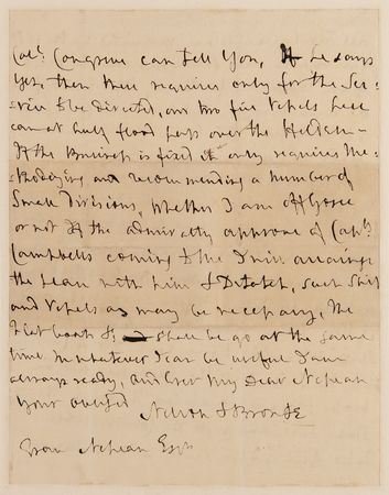 Lot #298 Horatio Nelson Autograph Letter Signed, Thanking the Secretary to the Board of Admiralty for 