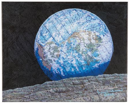 Lot #373 Alan Bean Signed Canvas Giclee Print: 'Way Way Up High Over Pad 39A' (Ltd. Ed. #57/95) Print - Image 1