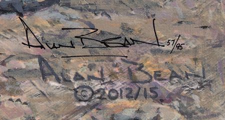 Lot #370 Alan Bean Signed Canvas Giclee Print: 'Armstrong Heads Beyond the Boulders' (Ltd. Ed. #57/95) Print - Image 2