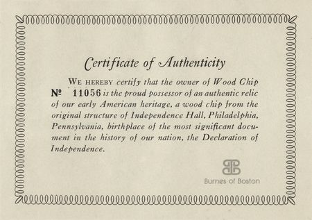 Lot #239 Independence Hall Wood Relic - Image 6