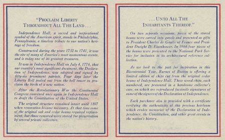 Lot #239 Independence Hall Wood Relic - Image 8