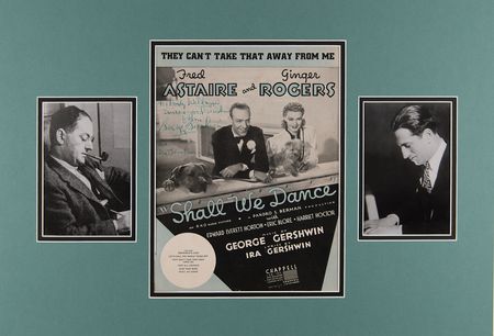 Lot #497 George and Ira Gershwin Signed Sheet Music Cover for Shall We Dance - Image 1