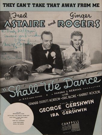 Lot #497 George and Ira Gershwin Signed Sheet Music Cover for Shall We Dance - Image 2