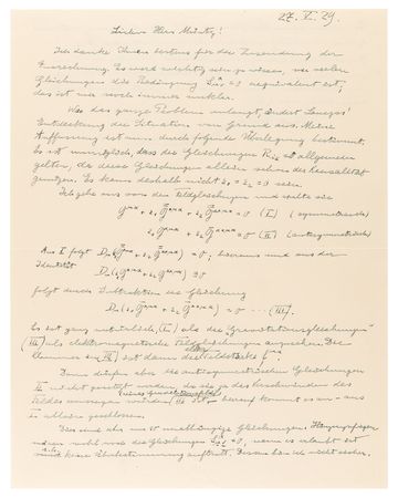 Lot #147 Albert Einstein Autograph Letter Signed on Unified Field Theory with Gravitational Equations (including his favorite, “Rik =0”) - Image 2