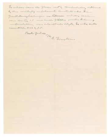 Lot #147 Albert Einstein Autograph Letter Signed on Unified Field Theory with Gravitational Equations (including his favorite, “Rik =0”) - Image 3
