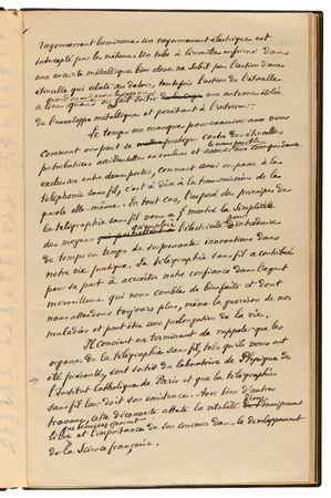 Lot #141 Edouard Branly Autograph Manuscript Signed - Draft of His Communication to the Academy of Sciences Exposing the Principles of Wireless Telegraphy - Image 13