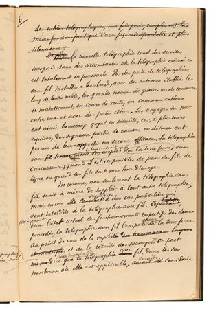 Lot #141 Edouard Branly Autograph Manuscript Signed - Draft of His Communication to the Academy of Sciences Exposing the Principles of Wireless Telegraphy - Image 9