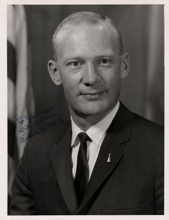 Lot #347 Buzz Aldrin Signed Photograph - Image 1