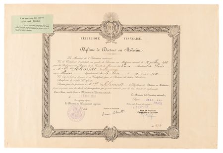 Lot #293 World War II: French Resistance - Archive of Dr. Simone Schmidt, Honored by Yad Vashem as Righteous Among the Nations: Archive of documents from a French Resistance doctor recognized as Righteous Among the Nations for saving Jews during World War II - Image 3