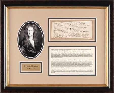 Lot #158 Isaac Newton Handwritten Manuscript on Religion, Concerning a Translation of the Nicene Creed and the True Doctrine of Christ - Image 2