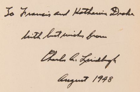 Lot #322 Charles Lindbergh Signed Book - Of Flight and Life - Image 2