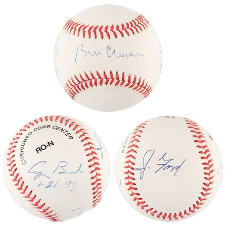 Lot #106 Three Presidents Signed Baseball - Ford, Bush, and Clinton - Image 1