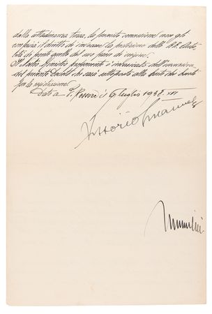 Lot #257 Benito Mussolini and Vittorio Emanuele