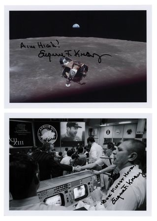 Lot #393 Gene Kranz (2) Signed Photographs