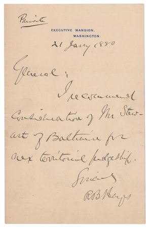Lot #75 Rutherford B. Hayes Autograph Letter
