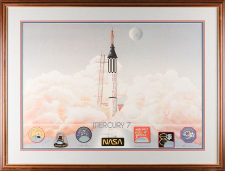 Lot #400 Mercury Astronauts Multi-Signed Limited Edition Print - 'Mercury 7' - Image 1