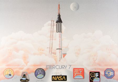 Lot #400 Mercury Astronauts Multi-Signed Limited Edition Print - 'Mercury 7' - Image 2