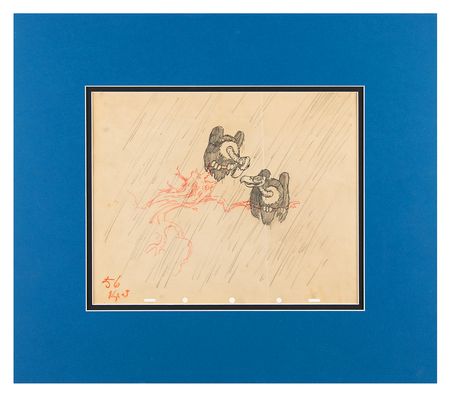 Lot #750 Vultures production layout drawing from Snow White and the Seven Dwarfs Production Layout Drawing - Image 2