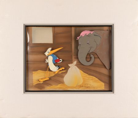 Lot #773 Mrs. Jumbo and Stork production cel set-up from Dumbo signed by Ward Kimball Production Cel Set-Up - Image 2