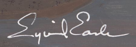 Lot #800 Eyvind Earle panoramic concept painting of Lady and Tramp from Lady and the Tramp: Gorgeous Eyvind Earle panoramic concept painting of Tony?s Restaurant at the start of Lady and the Tramp?s memorable 'Bella Notte' sequence - Image 2