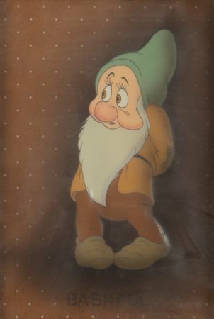 Lot #743 Bashful production cel from Snow White and the Seven Dwarfs Production Cel - Image 1