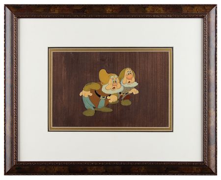 Lot #747 Happy and Sneezy production cel from Snow White and the Seven Dwarfs Production Cel - Image 2