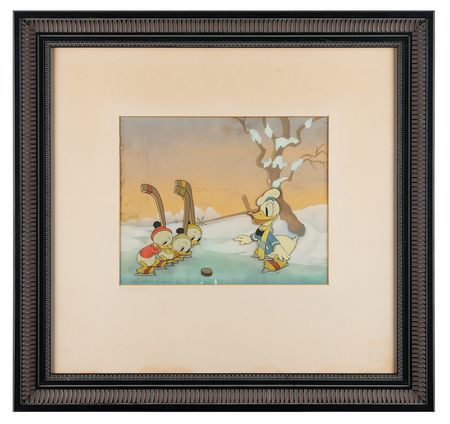 Lot #754 Donald Duck and nephews production cels from The Hockey Champ - Image 1