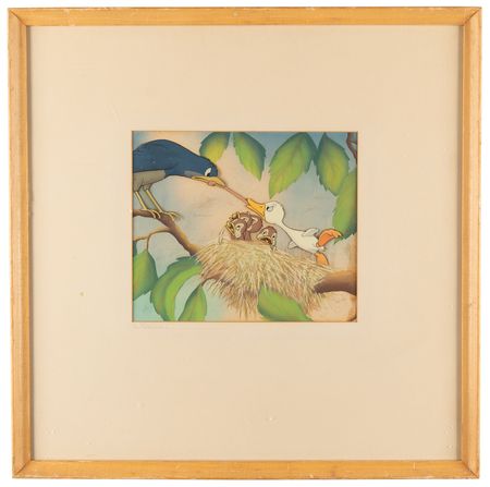 Lot #755 Ugly Duckling and bird family production cels from The Ugly Duckling - Oscar Winner for Best Short Subject (Cartoons) - Image 1