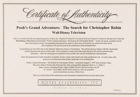 Lot #864 Winnie the Pooh and Piglet production key master background set-up from Pooh's Grand Adventure: The Search for Christopher Robin - Image 3