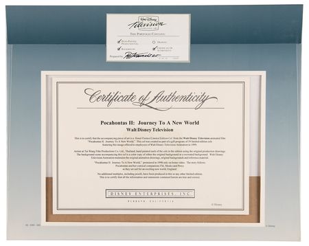 Lot #867 Pocahontas and John Smith limited edition cel for Pocahontas II: Journey to a New World - Image 2
