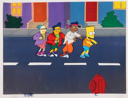 Lot #904 Bart Simpson and Dancers production cel