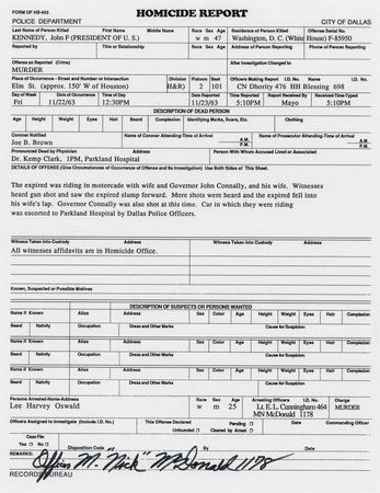 Lot #244 Kennedy Assassination: Maurice 'Nick'