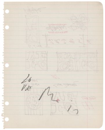 Lot #413 Robert Indiana Signed Original Sketch - 'Love' - Image 2